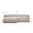 Blok 2 Seater Chaise Sofa | Beige