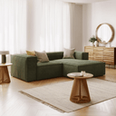 Blok 2 Seater Chaise Sofa | Green Corduroy