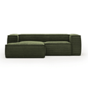Blok 2 Seater Chaise Sofa | Green Corduroy