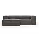 Blok 2 Seater Chaise Sofa | Grey Corduroy