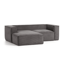 Blok 2 Seater Chaise Sofa | Grey Corduroy