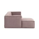 Blok 2 Seater Chaise Sofa | Pink Corduroy