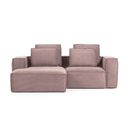 Blok 2 Seater Chaise Sofa | Pink Corduroy