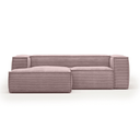 Blok 2 Seater Chaise Sofa | Pink Corduroy