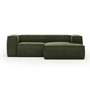 Blok 2 Seater Chaise Sofa | Green Corduroy