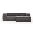 Blok 2 Seater Chaise Sofa | Grey Corduroy