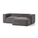 Blok 2 Seater Chaise Sofa | Grey Corduroy