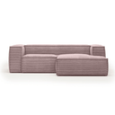 Blok 2 Seater Chaise Sofa | Pink Corduroy
