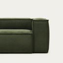 Blok 4 Seater Chaise Sofa | Green Corduroy