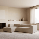 Blok 3 Seater Chaise Sofa | Beige