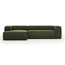 Blok 3 Seater Chaise Sofa | Green Corduroy