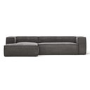Blok 3 Seater Chaise Sofa | Grey Corduroy