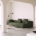 Blok 3 Seater Chaise Sofa | Green Corduroy