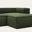 Blok 4 Seater Chaise Sofa | Green Corduroy