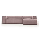 Blok 3 Seater Chaise Sofa | Pink Corduroy