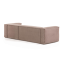 Blok 3 Seater Chaise Sofa | Pink Corduroy