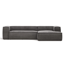 Blok 3 Seater Chaise Sofa | Grey Corduroy