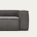 Blok 3 Seater Chaise Sofa | Grey Corduroy