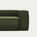 Blok Square Corner Sofa | Green Corduroy