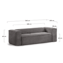 Blok Sofa | Grey Corduroy