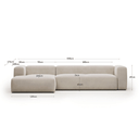 Blok 4 Seater Chaise Sofa | Beige