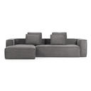 Blok 4 Seater Chaise Sofa | Grey Corduroy