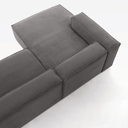 Blok 3 Seater Chaise Sofa | Grey Corduroy