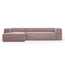 Blok 4 Seater Chaise Sofa | Pink Corduroy