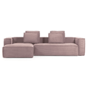 Blok 4 Seater Chaise Sofa | Pink Corduroy