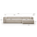 Blok 4 Seater Chaise Sofa | Beige