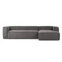 Blok 4 Seater Chaise Sofa | Grey Corduroy