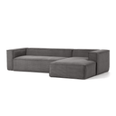 Blok 4 Seater Chaise Sofa | Grey Corduroy
