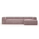 Blok 4 Seater Chaise Sofa | Pink Corduroy