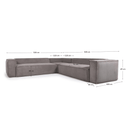Blok Square Corner Sofa | Grey Corduroy