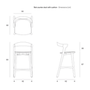 Bok Bench Barstool | Oak/Cognac
