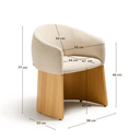 Bosca Timber Leg Dining Chair | Beige / Oak