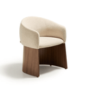 Bosca Timber Leg Dining Chair | Beige / Walnut