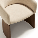 Bosca Timber Leg Dining Chair | Beige / Walnut