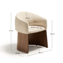 Bosca Timber Leg Dining Chair | Beige / Walnut