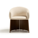 Bosca Timber Leg Dining Chair | Beige / Walnut