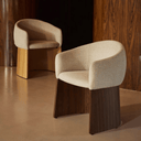 Bosca Timber Leg Dining Chair | Beige / Walnut