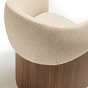 Bosca Timber Leg Dining Chair | Beige / Walnut