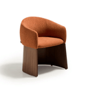 Bosca Timber Leg Dining Chair | Terracotta / Walnut
