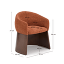Bosca Timber Leg Dining Chair | Terracotta / Walnut
