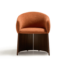 Bosca Timber Leg Dining Chair | Terracotta / Walnut