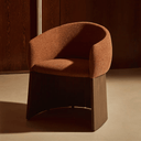 Bosca Timber Leg Dining Chair | Terracotta / Walnut