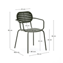 Brai Patio Dining Chair with Arms | Green