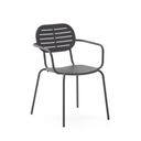 Brai Patio Dining Chair with Arms | Grey