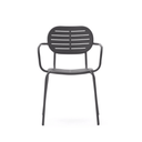 Brai Patio Dining Chair with Arms | Grey