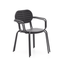 Brai Patio Dining Chair with Arms | Grey